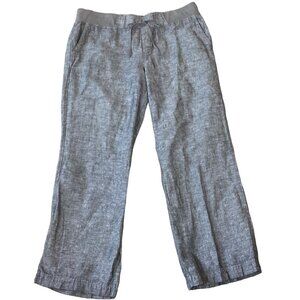 Soho Street NY&Co Linen Blend Gray Wide Leg Pull On Drawstring Pants XL #297J